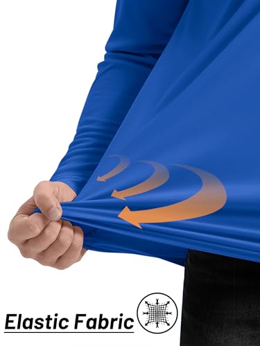 TACVASEN Men's Long Sleeve Athletic Shirts 1/4 Pullover Zip Sun Protection Rash Guard UPF 50+ Outdoor Running T-Shirts