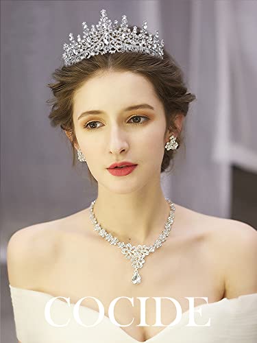COCIDE Tiara and Crown for Women Crystal Queen Crown Rhinestone Tiara for Girl Bride Wedding Hair Accessories for Bridal B...