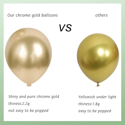 Sage Green White Sand Balloon Arch Kit, Green Beige Gold Metallic Balloons Garland Kit with Gold Confetti Balloons for Bir...