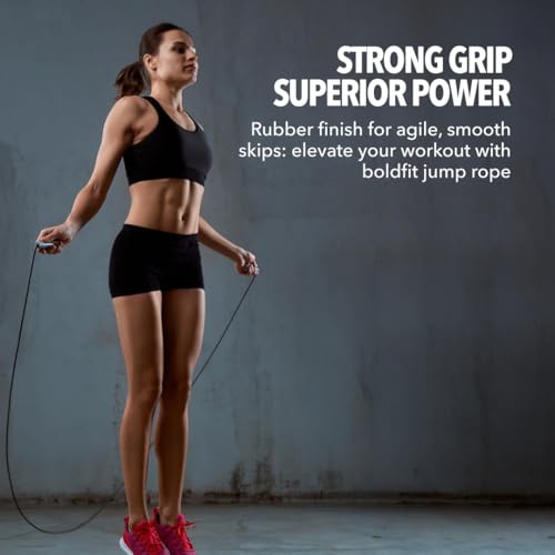 Boldfit Skipping Rope for Men and Women Jumping Rope With Adjustable Height Speed Skipping Rope for Exercise, Gym, Sports ...