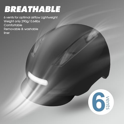 Bike Helmet, Shinmax Adult Cycling Helmet with USB Rechargeable LED Front and Back Light Bicycle Helmets for Men Women
