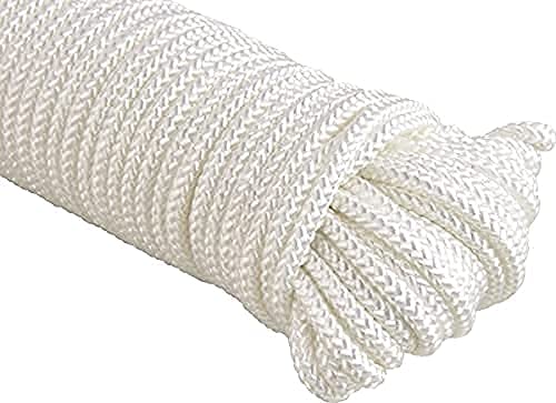 ATERET 1/4 inch by 80 Feet Nylon Rope I Multipurpose Clothelines Rope, UV Resistant & Excellent Shock Absorption I Ideal U...