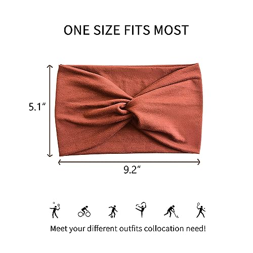 Jesries 10 PCS Women Headbands African Wide Hair Wrap Extra Turban Head Bands for Lady Large Sport Workout Stretch Non-sli...