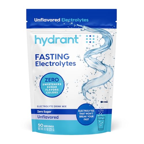 Hydrant - Bulk Fasting Electrolyte Hydration Powder, 50 Servings Sugar-Free Fasting Supplement Powder - Zero Sugar Flavorl...