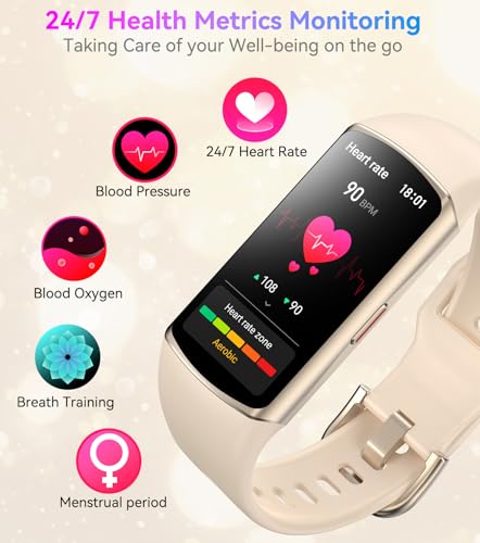 Smart Watch Fitness Tracker with 24/7 Heart Rate, Blood Oxygen Blood Pressure Monitor Sleep Tracker 120 Sports Modes Activ...