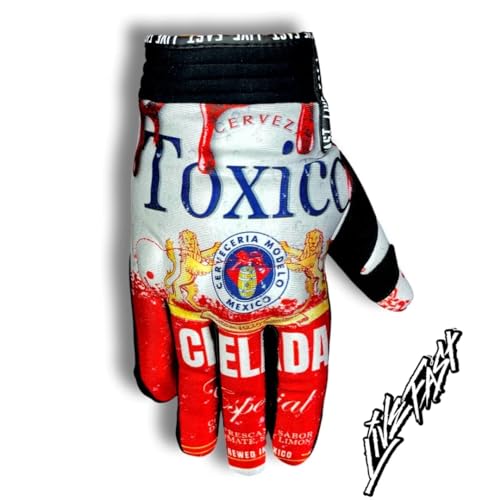 Live Fast Modelo Toxico Motorcycle Gloves - Best Mountain Leather Dirt Bike Moto Riding Motorcycle/Motocross Gloves for Me...