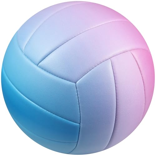 PECOGO Size 5 Volleyball - Durable PU Leather, Indoor/Outdoor. Soft Control, Great Airtightness for Training/Games. Ideal ...