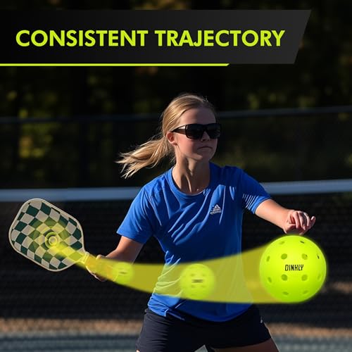 Dinkly Pickleball Balls, Outdoor Pickleballs USAPA Approved, Enhanced Durability Pickle Ball with Roto-Molded & Seamless D...