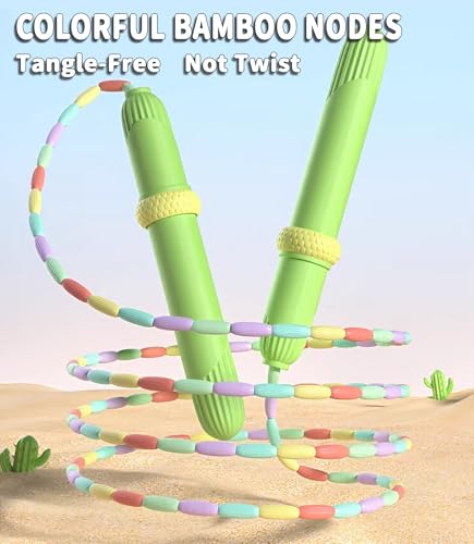 Jump Rope for Kid,Soft Beaded Jump Rope Fitness Exercise Equipment,Adjustable Tangle - Free Segmented Fitness Skipping Rop...