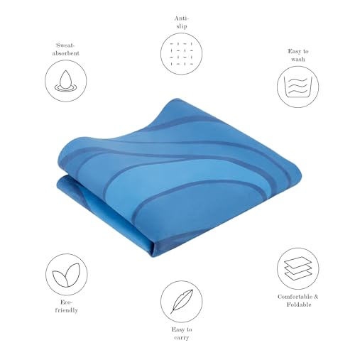 JOOEER Foldable Yoga Mat, Non-slip Suede Fitness Mat With Carry Bag for Yoga, Exercise, Pilates, 1.5mm Thick Lightweight E...