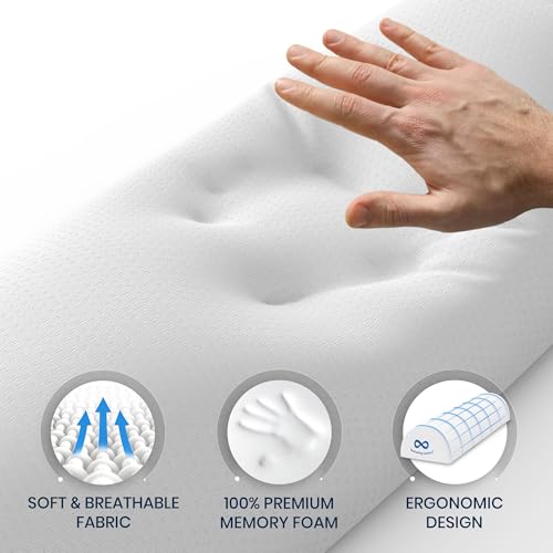Everlasting Comfort Under Knee Pillow for Back Sleeping - Memory Foam Half Moon Leg Bolster Pillow for Back Pain, Thoracic...