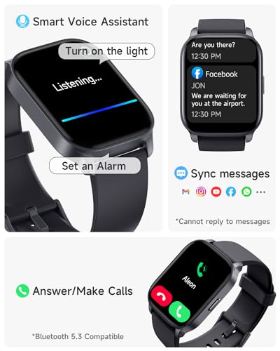 TOOBUR Smart Watch for Men Women, Smartwatch Compatible Android and iOS Phone, Answer/Make Calls, Fitness Tracker Watch, H...