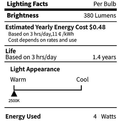 CYLYT 12-Pack E12 Candelabra Light Bulbs 40W Warm White 2500K, 380 Lumen Chandelier Light Bulb for Ceiling Fan, Indoor or Outdoor, B10 Clear Incandescent Candle Bulbs, Dimmable