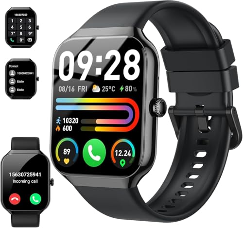 Smart Watch(Answer/Make Call), 1.96" HD Smartwatch for Men Women, 2025 Fitness Activity Tracker with Heart Rate/Sleep Moni...