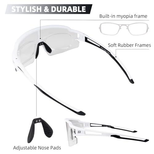 ROCKBROS Photochromic Sports Sunglasses for Men Women Cycling UV Protection
