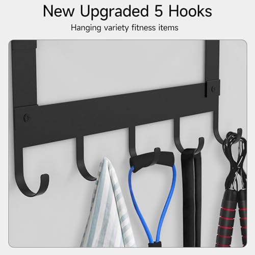 LSK Yoga Mat Holder Wall Mount, Black Yoga Mats Storage Rack, Home Gym Storage with Metal Floating Shelf for Storing Fitne...