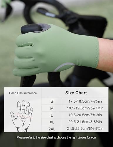 INBIKE Breathable Bike Gloves for Men Women, Full Finger Pad Cycling Gloves, Touchscreen Reflective Mountain Biking Bicycle