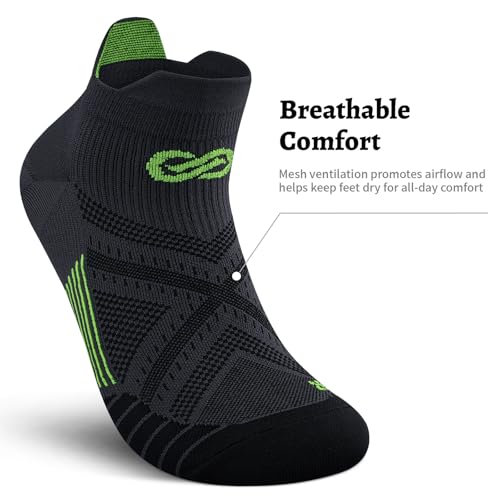 PAPLUS Ankle Compression Sock for Men and Women 2/4/6 Pairs, Low Cut Compression Running Sock with Ankle Support