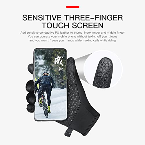 TEMEI Winter Thermal Gloves for Men and Women, Waterproof Windproof and Non-Slip Gloves, Warm Touch Screen Gloves for Outd...