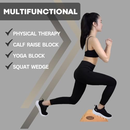 2025 NEW LARGER and Improved quality ECO-Friendly HIGHEST DENSITY Cork Squat Wedge Block Heel Calf Raise Platform NON-SLIP...
