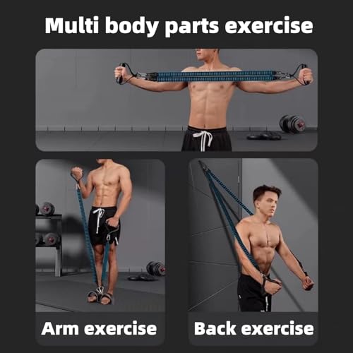 Resistance Bands for Exercise,6-Tube Elastic Yoga Pedal Puller Resistance Band, Natural Latex Tension Rope Fitness Equipme...