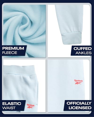 Reebok Girls Sweatpants - Performance Poly Fleece Active Joggers Sweatpants for Girls - Soft Stretch Kids Athletic Pants