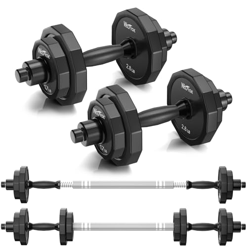 KISS GOLD Weights Dumbbells Set, Adjustable Dumbbell Sets 22Lbs 44Lbs 66Lbs 88Lbs with Solid Steel, Barbell Free Weight Se...