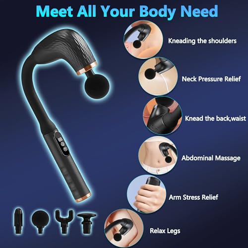 UFFAE Massage Gun with Upgraded Extension Handle, Back Massager for Pain Relief Deep Tissue, Muscles/Neck/Shoulders/Waist/...