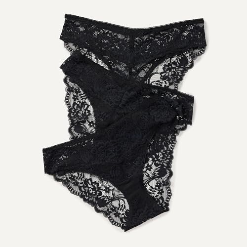 Amazon Essentials Womens Stretch Galloon Lace Bikini Panty