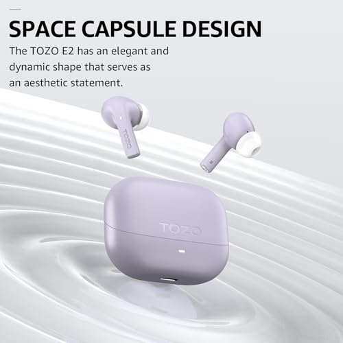 TOZO E2 Wireless Earbuds with 2 Mics AI Call Noise Cancellation, 10mm Drivers with Powerful Bass, App Customize 32 EQs, 30...