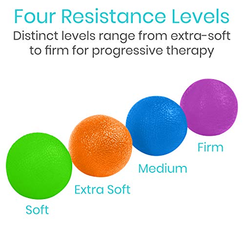 Vive Squeeze Balls for Hand Therapy, Exercise, Arthritis (w/ Rehab Video App) - Grip Strengthener Occupational Equipment f...