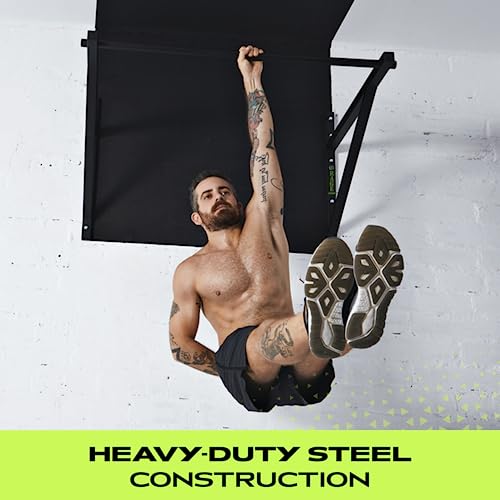Rage Fitness Heavy-Duty Wall Mounted Pull Up Bar - 500 lbs Weight Capacity | Maintain Upper Body Strength & Core Stability...