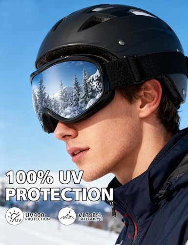 GGBuy Ski Goggles Frameless Anti-Fog Windproof OTG Design Snowboard Goggles UV400 Block Eyes Protect Lens Adult Youth
