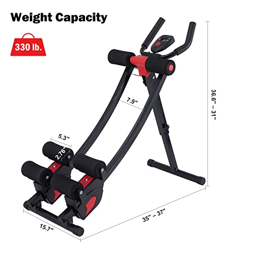 ZELUS Ab Machine for Home Gym, Core Strength Training Equipment for Home Fitness, Ab Crunch Coaster with 4 Intensities and...