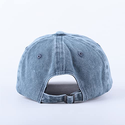 LANGZHEN Unisex Baseball Cap 100% Cotton Fits Men Women Washed Denim Adjustable Dad Hat
