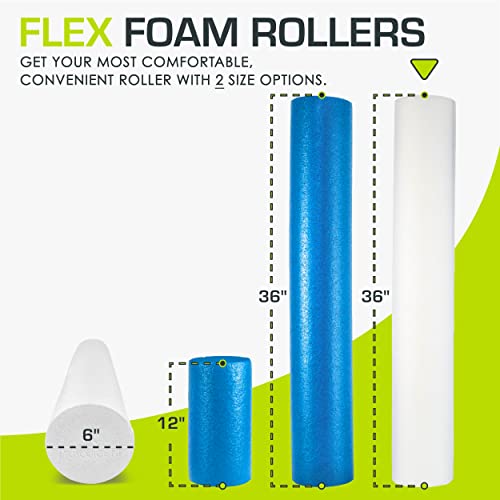 ProsourceFit Flex Foam Rollers & Half-Round Foam Rollers 12” & 36” for Muscle Massage, Physical Therapy, Core & Balance Ex...