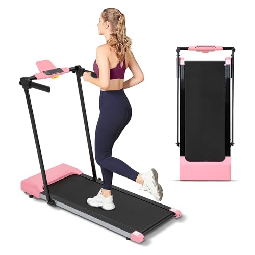 SnyFuitur Walking Pad with Handle Bar, Foldable Treadmill for Small Space - with Handles, Safety Key, 2.5HP Quiet Brushles...