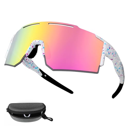 IX INOXTO Sports Sunglasses for Men Women Cycling Sunglasses Lightweight TR90 Frame UV400 Protection Goggles for Baseball Run