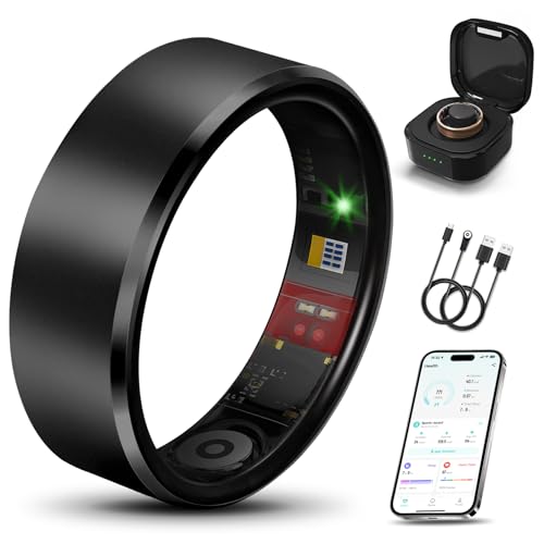 Smart Health Ring 2.0 for Women Men, Slim Scratch & Fingerprint Resistant Design,Efficient Chip Fitness Tracker, Monitors ...
