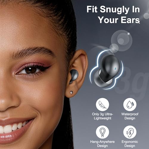 WXQZXO 2026 Sleep Earbuds Bluetooth 6.0 in Ear, Mini Sleep Headphones with Sleep Monitor and APP, Small Earplugs for Side ...