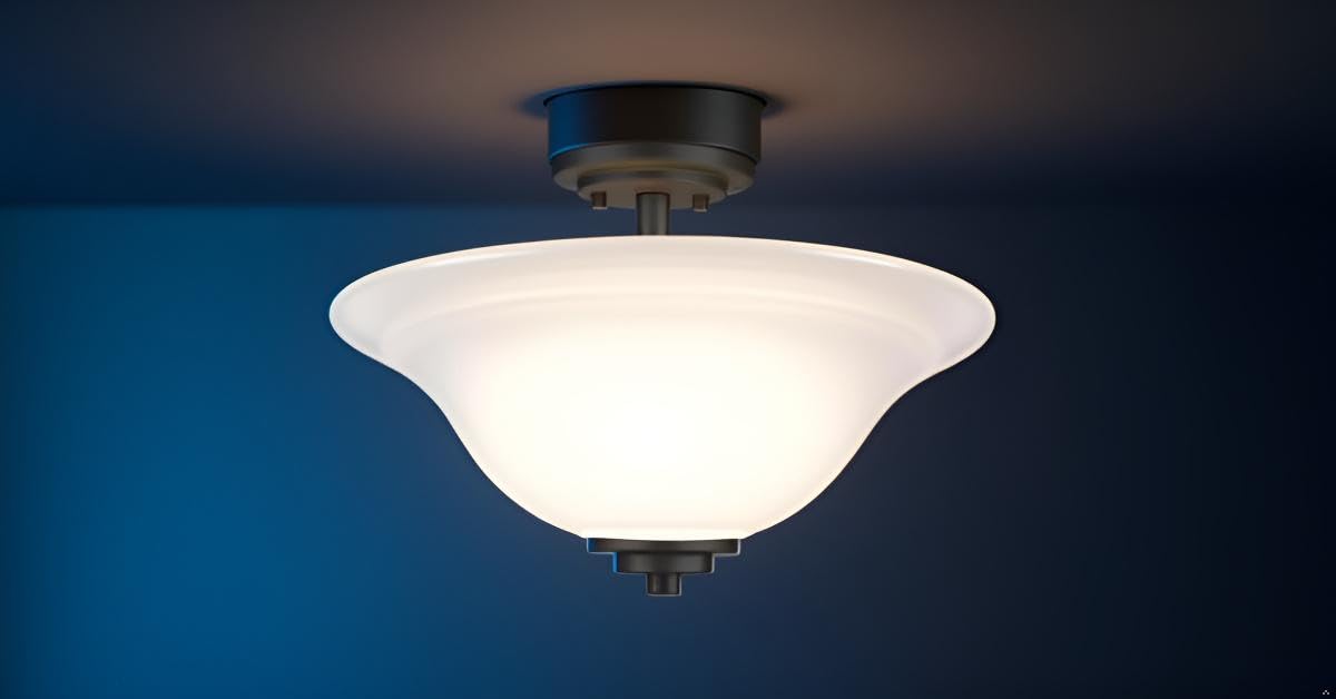 Aspen Creative 25007-64-1 Replacement Frosted Glass shade for Flush Mount or Semi-Flush Mount, 1/2" Central Hole,12-7/8" Diameter x 5" Height