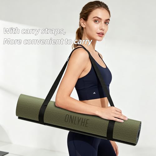 Yoga Mat Thick(10mm) Exercise Mat Non Slip Anti-tear,72"x35" Extra Large Pilates Mats for Home Workouts, Gym & Floor Stret...