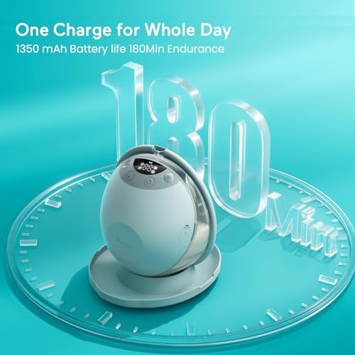 Paruu P20 Hands-Free Wearable Electric Breast Pump - 4 Modes & 12 Suction Levels, 19/21/24mm Double-Sealed Flanges, Visibl...