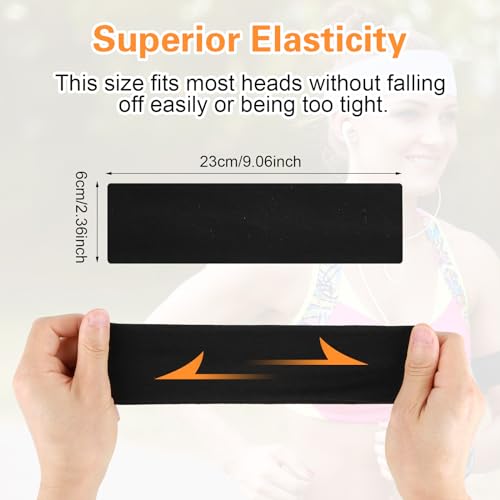 Mabor 3PCS Headbands for Women Non Slip Elastic Sweat Hairbands Sports Aesthetic Hair Bands Soft Cloth Fabric Stretchy Hea...