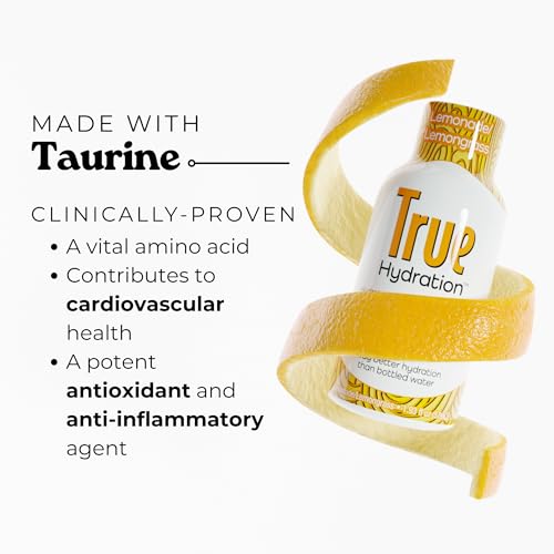 True Hydration Shots Lemonade Lemongrass Flavor – 12 Pack of 1.93 fl oz – Electrolytes – Amino Acids – Zero Sugar – Zero S...