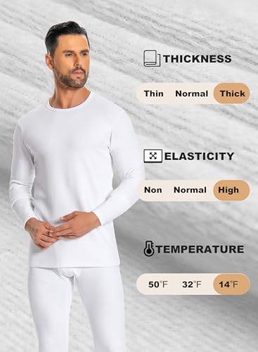Cyathea Mens Thermal Underwear Set Ultra Thick for Cold Weather Fleece Lined Long Johns Winter Base Layer Top and Bottom