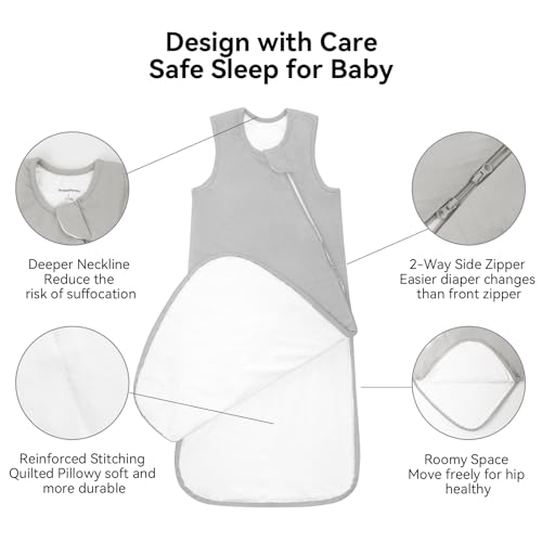 BubblePanda Rayon Made from Bamboo Sleep Sack 18-24 Months 1.0 Tog Soft Toddler Sleeping Sack 2t for Babies 2-Way Zipper B...