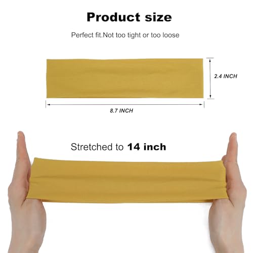 9Pcs Headbands for women Non Slip Headband, Soft Elastic Hair Bands for Women's Hair, Fashion Cotton Cloth Stretchy Sweat ...