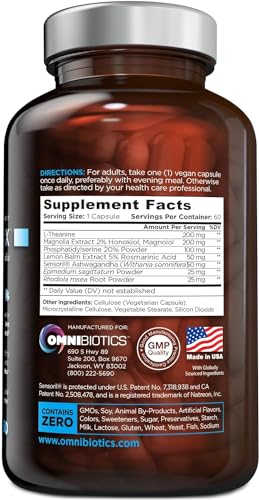 OmniBiotics Cortisol Supplement for Women and Men - High Cortisol Manager with Ashwagandha, L-Theanine, Magnolia Extract, ...