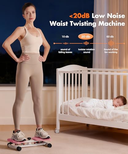 RENRUI Waist Twister Machine Exercise Fitness Tool, Ab Twister Board with the Smart LED Digital Monitor, 300lbS Capacity &...